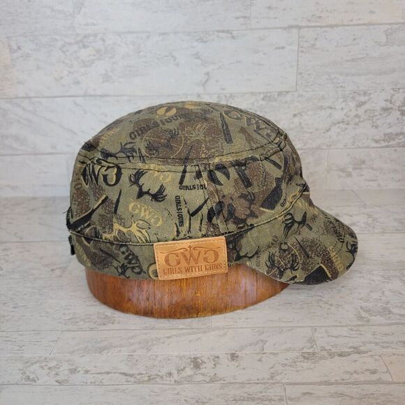 Girls With Guns Camo Strapback Cap Army Cadet Hat Green Brown Embroidered - Picture 3 of 9